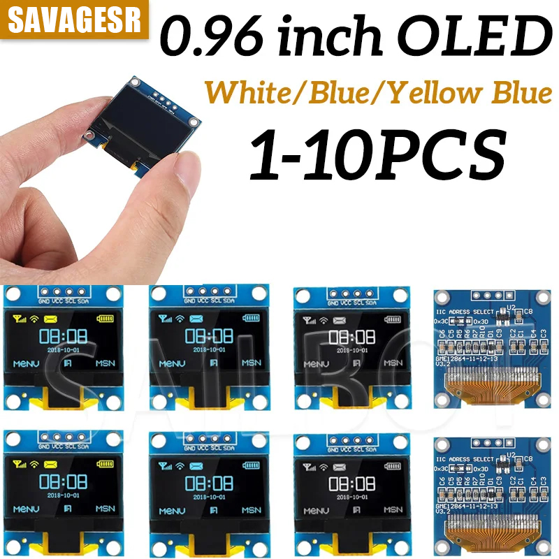 Oled Display 0.96 - 1-10 шт. 0,96-дюймовый модуль OLED-дисплея I2C