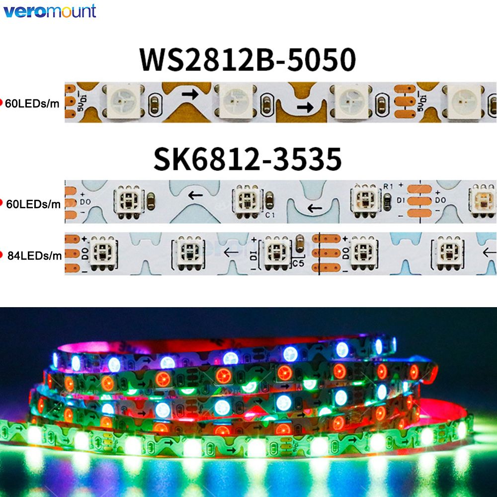 Ws2812B Strip 5V - 6 мм узкая с печатной платой