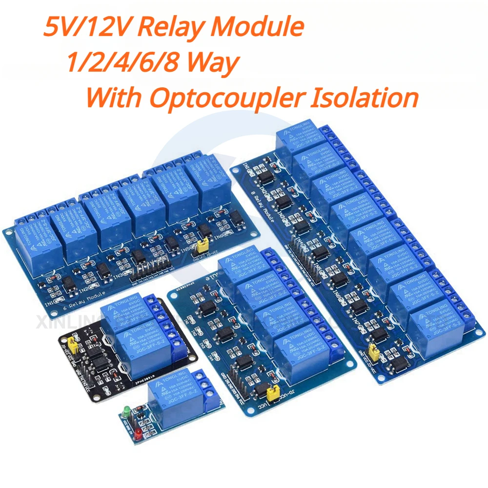Relay Module 4 Channel - Модуль реле 5/12В на 1/2/4/6/8 каналов