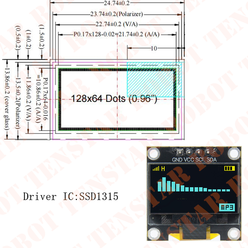TENSTAR 0,96-дюймовый OLED SSD – обзор и цена Ssd1306