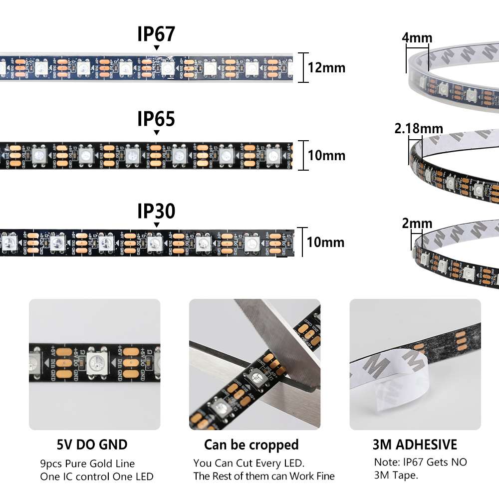 WS2812B Smart Pixel RGBIC Свет – обзор и цена Ws2812B Strip 5V