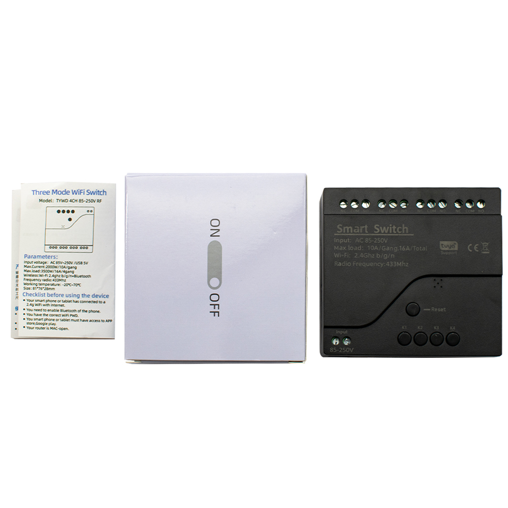 Черный стиль Tuya 4CH Wi-Fi Мо – обзор и цена Relay Module 4 Channel